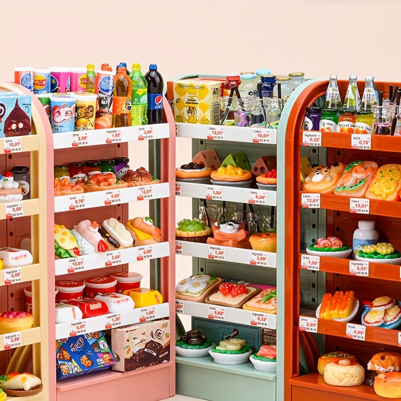 Mini Supermarket Shelf Food Play Set