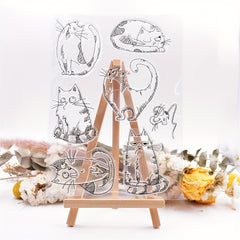 Cat Silicone Stamp for Crafts and Scrapbooking