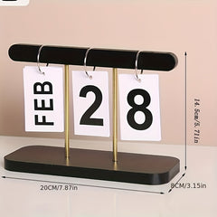 Wooden Perpetual Calendar for Desk & Holiday Celebrations