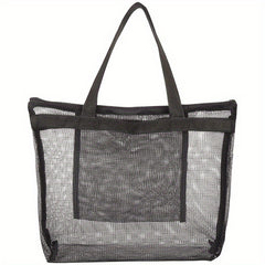 Quick Dry Mesh Shower Bag with Zipper and Inner Pouch