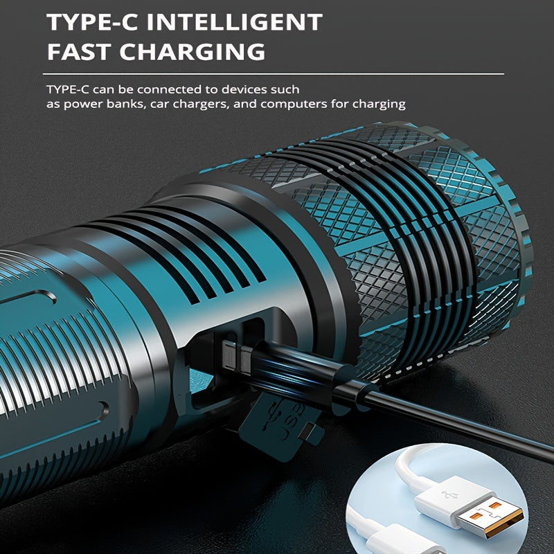 Rechargeable Aluminum Alloy Flashlight with Power Display