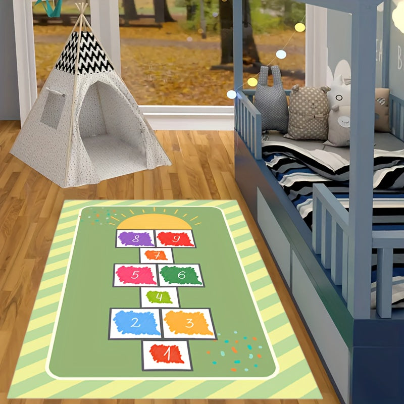 Hop & Count Hopscotch Rug Kids Room Floor Mat