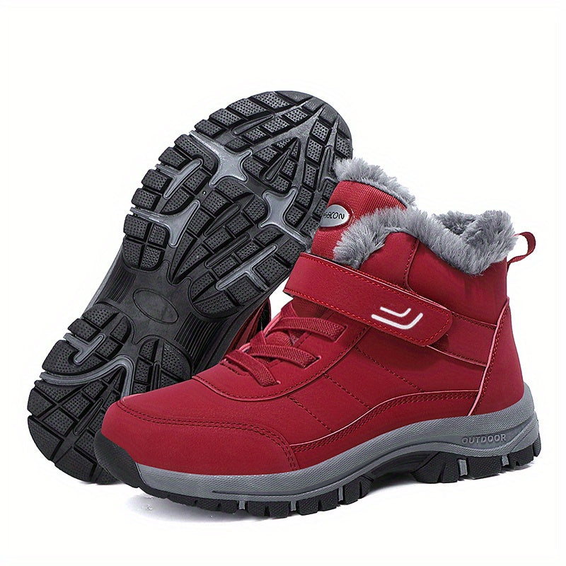 Burgundy Thermal Snow Boots Women Waterproof Non-slip Shoes Fall Winter