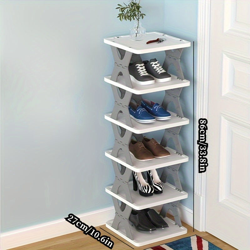 Narrow Stackable Shoe Rack for Bedroom Hallway Bathroom