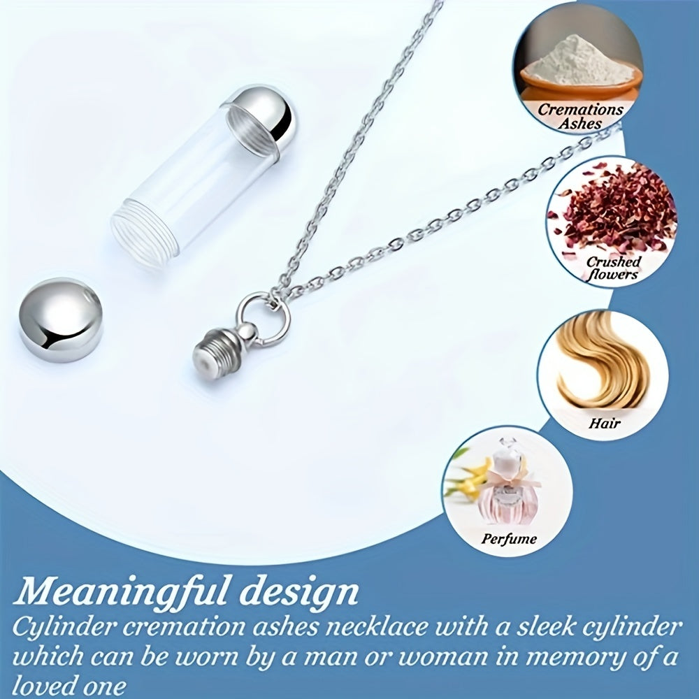 Stainless Steel Vial Necklace for Memorial Keepsake