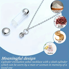 Stainless Steel Vial Necklace for Memorial Keepsake