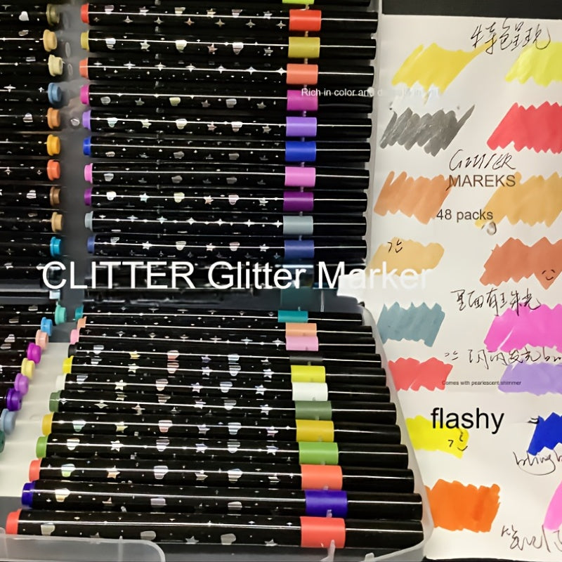 Glitter Marker Pen Water Based Ink Vibrant Colors for Art