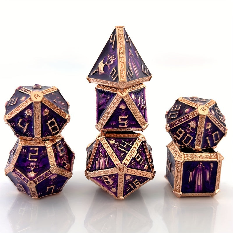 7pcs Wizard Metal Solid Dice for Table Game Entertainment