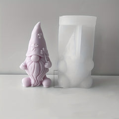 Christmas Dwarf Candle Mold Faceless Santa DIY Plaster Silicone Mold