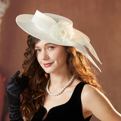 Royal Fascinator Hat with Floral Accent for Women Tea Parties Weddings