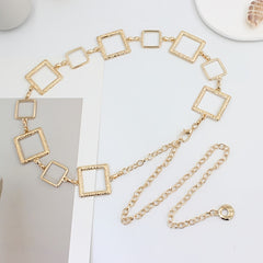 Metal Waist Chain Women's Square Belt For Dress Shirt Suit