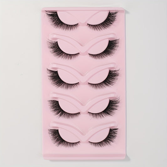 5 Pairs Cat Eye False Eyelashes Fox Eye Lashes Natural Look