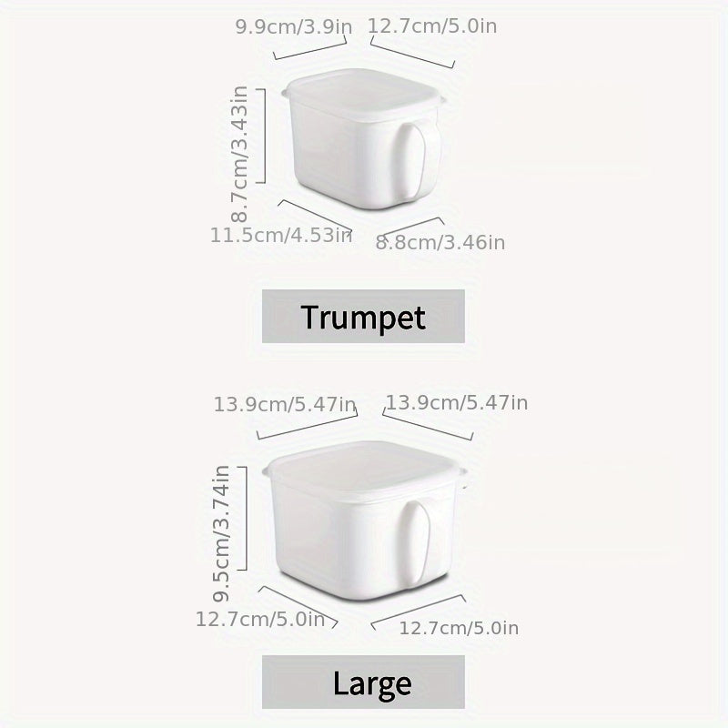 Plastic Food Storage Box With Handle Stackable Fridge Organizer Bins