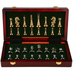 Solid Wood Chess Set with Metal Weighted Pieces