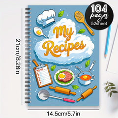 Spiral Recipe Notebook with Colorful Illustrations