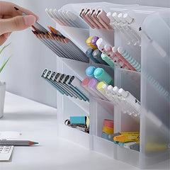360 Rotating Pen & Brush Holder Frosted Desktop Storage