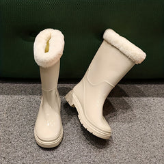 Women's Cremy Mid Calf Boots Fleece Liner Rain Boots