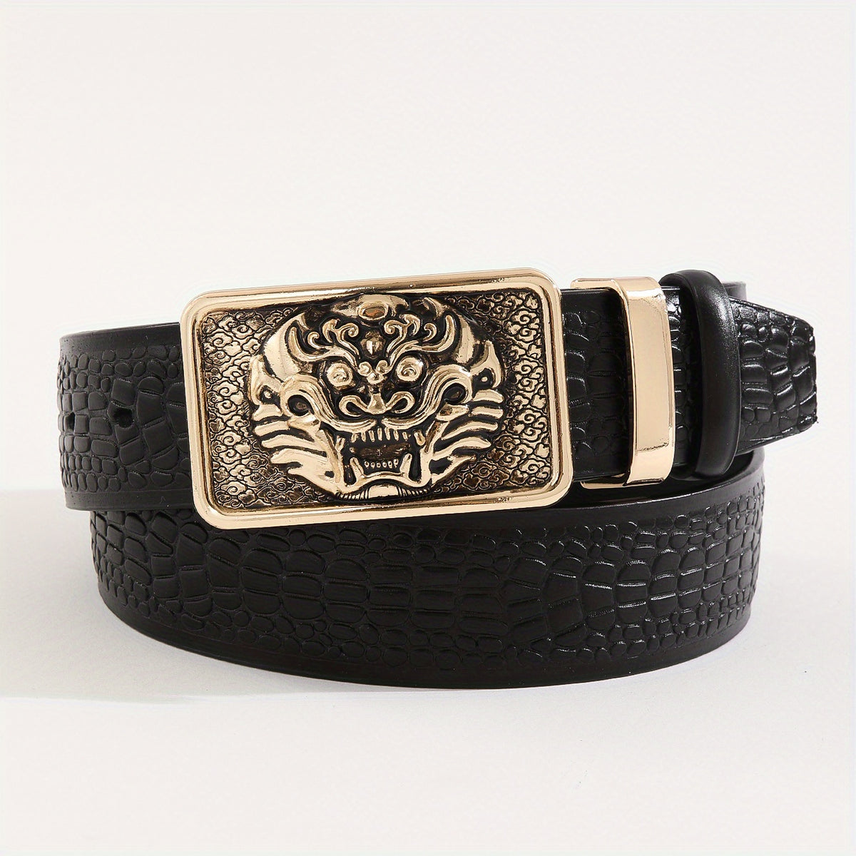 Men's Lion Pattern Buckle Belt For Father's