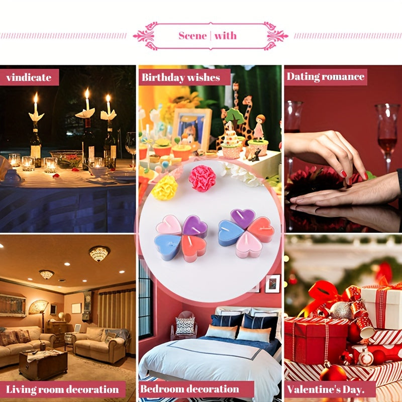 Set of 9 Heart-Shaped Scented Candles