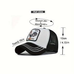Embroidered Animal Mesh Baseball Cap - Men Women Hip hop Cap