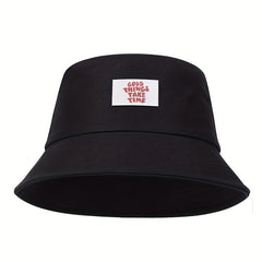 Bucket Hat GOOD THINGS TAKE TIME Print Solid Basin Hats Lightweight Beach Hat