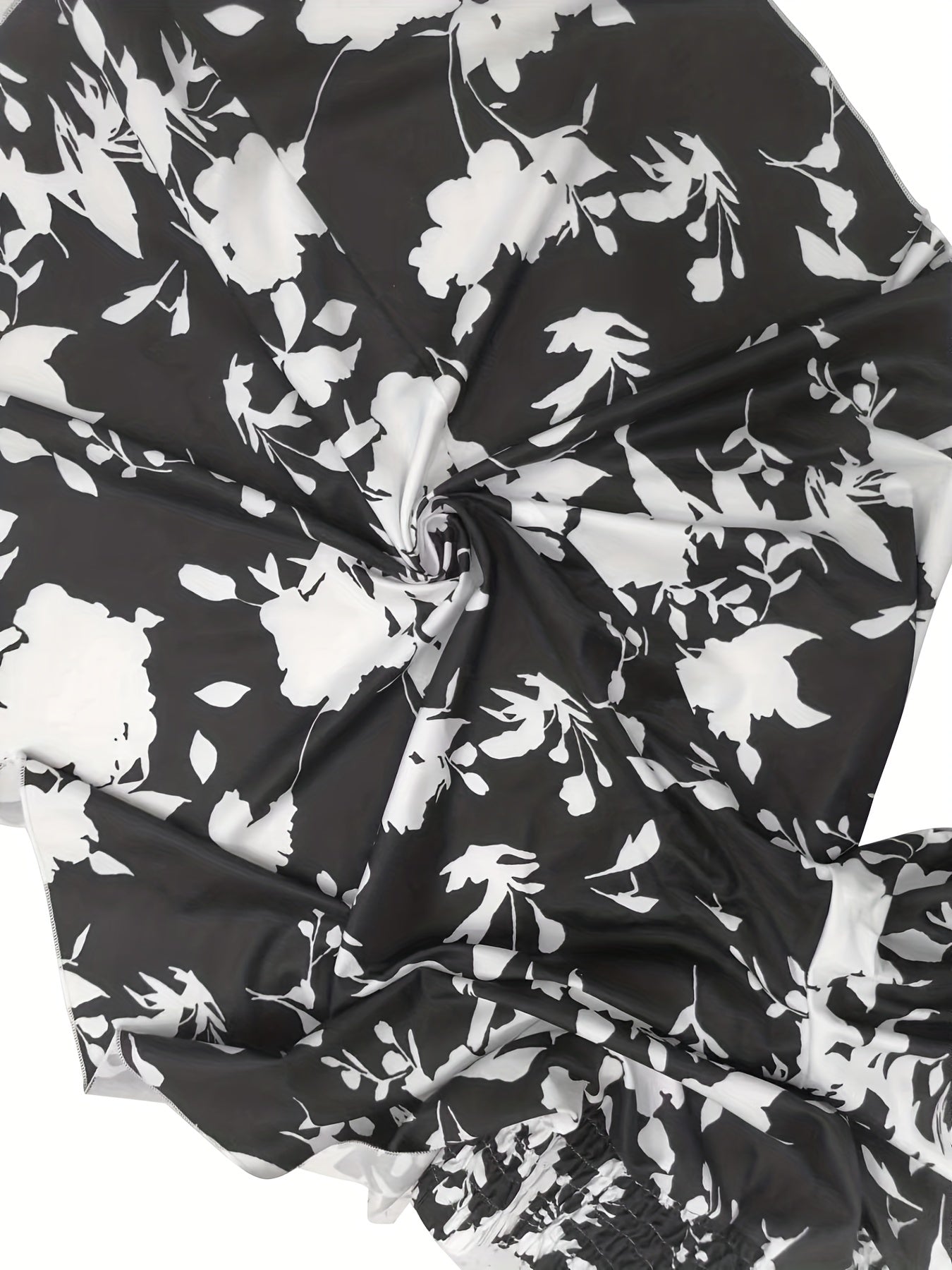  Floral Print Tie Front High Rise Wide Leg Pants