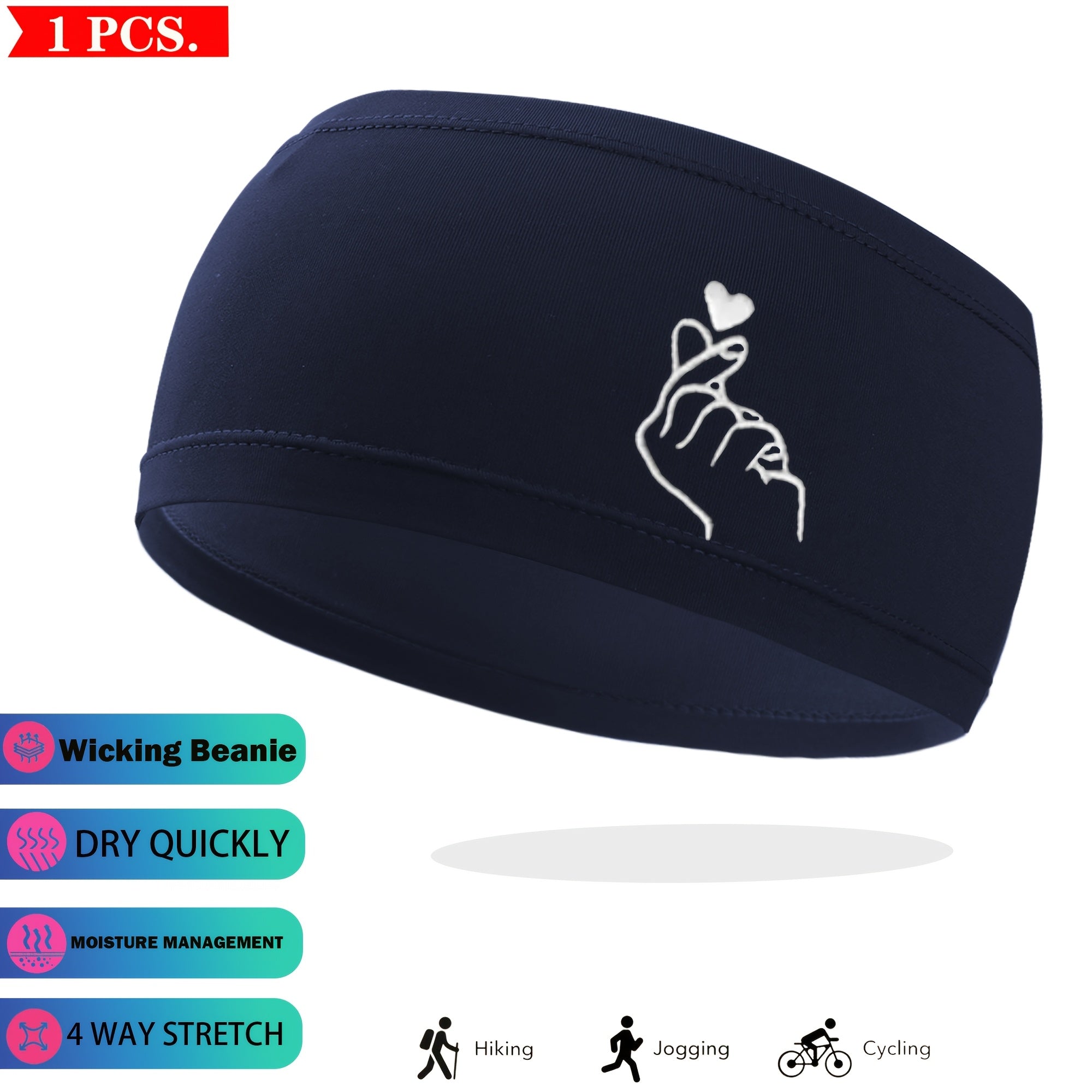 2Pcs Quick Dry Sports Headband Moisture Wicking & Breathable Unisex Headband
