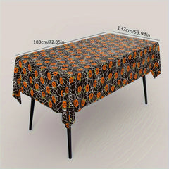 Halloween Disposable Party Aluminum Foil Tablecloth Pumpkin Tablecloth