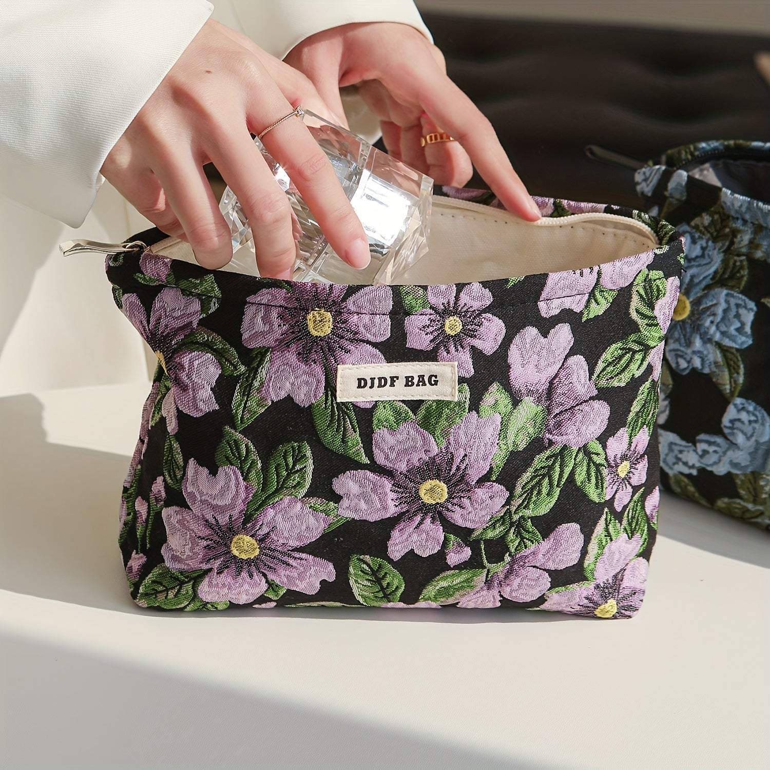 Women's Portable Cosmetic Bag Large Capacity Purple