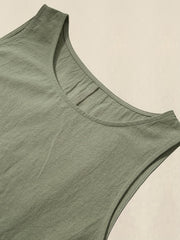 Plus Size Basic Tank Top Women's Plus Plain Round Neck Comfortable