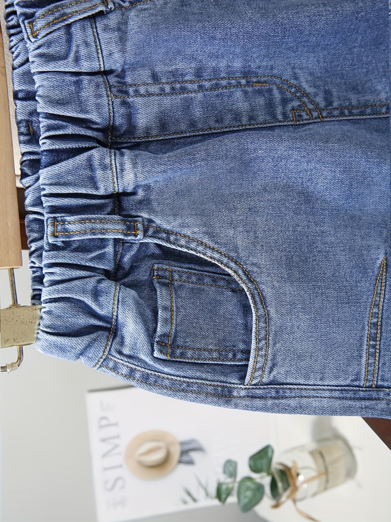 Kids' Denim Shorts with Distressed Finish