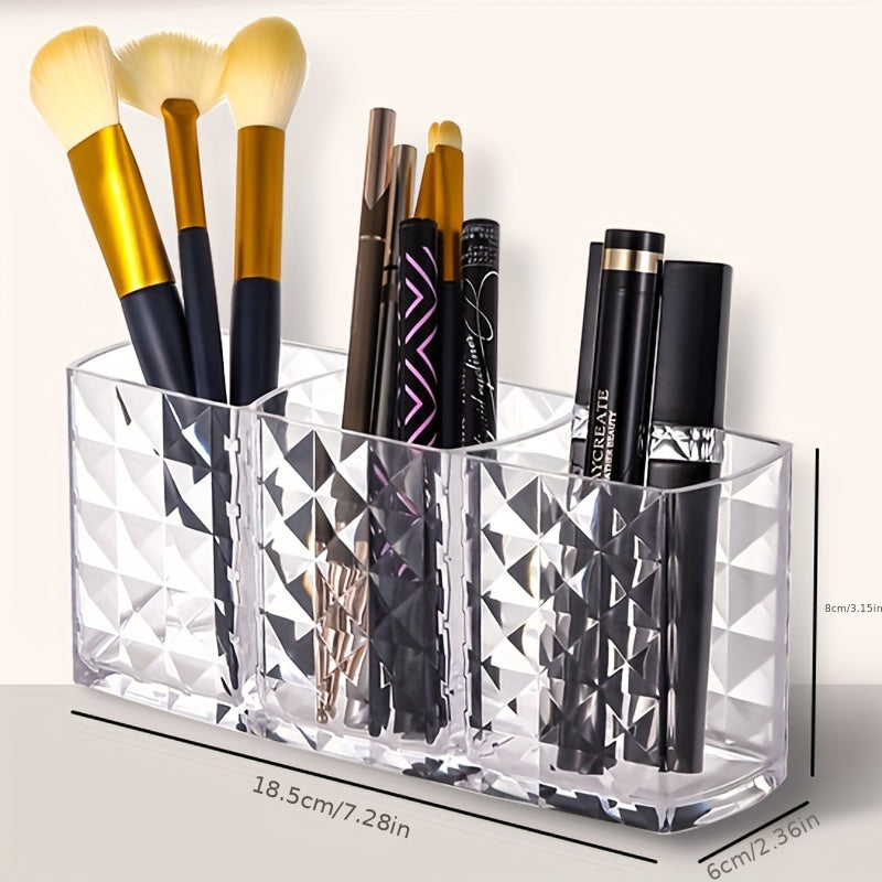 Diamond Pattern Desktop Makeup Storage Container