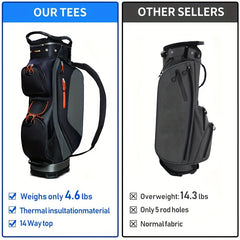 HUAEN Golf Cart Bag 14 Dividers Waterproof Lightweight 4 6lbs Cart Bag Rain Cove