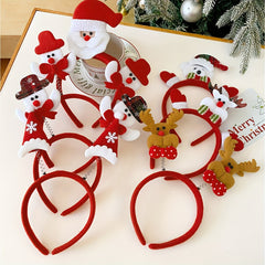 10pcs Christmas Headbands Set for Women with Bows & Cartoon Decor