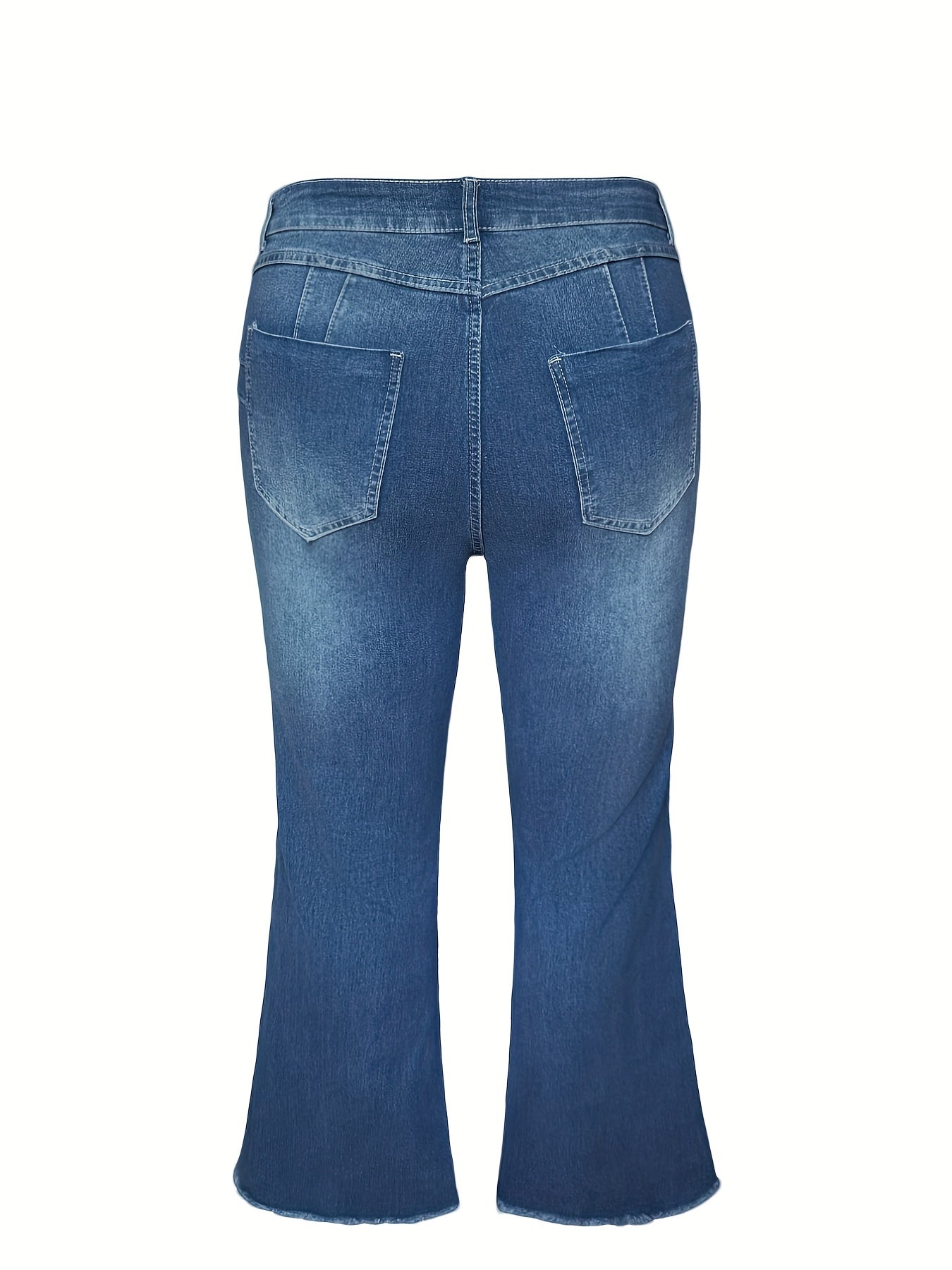  High Rise Stretch Skinny Flared Leg Jeans