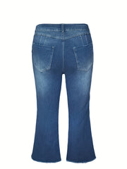  High Rise Stretch Skinny Flared Leg Jeans