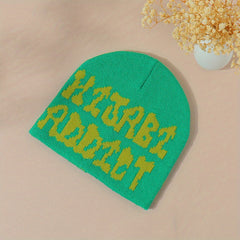 Y2K Candy Beanie Gothic Letter Knitted Warm Beanie Hip Hop Unisex Hat