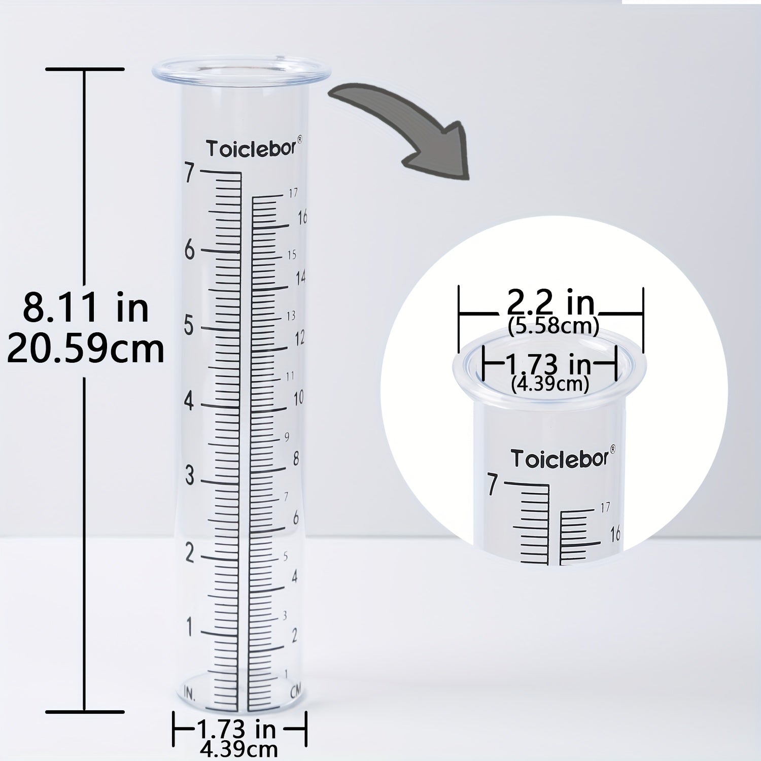 17 Capacity Rain Gauge Glass Tube Replacement Outdoor Lawn Garden Yard