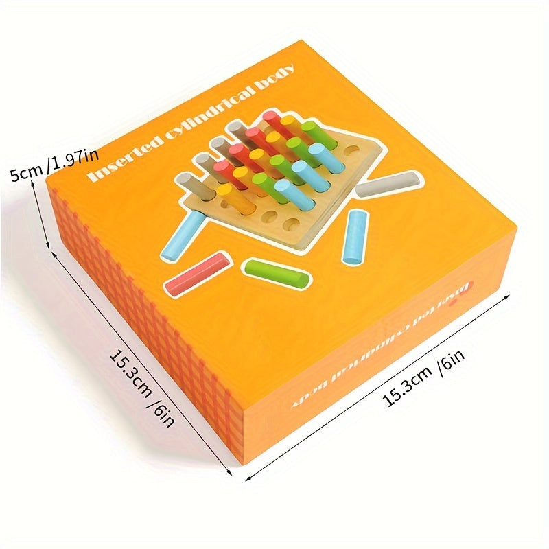 Wooden Cylinder Peg Puzzle Educational Toy for Fine Motor Skill Develop