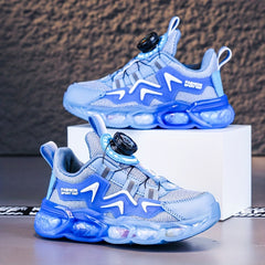 Girl's Block Basketball Shoes Rotating Buckle Breathable Non Slip Sneakers