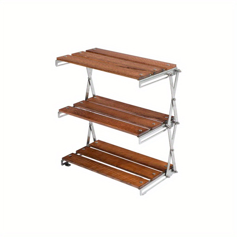 Portable 3-Layer Storage Rack for Office or Camping