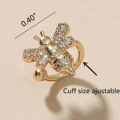 Bee Zircon Ear Cuff Copper 18K Plated Casual
