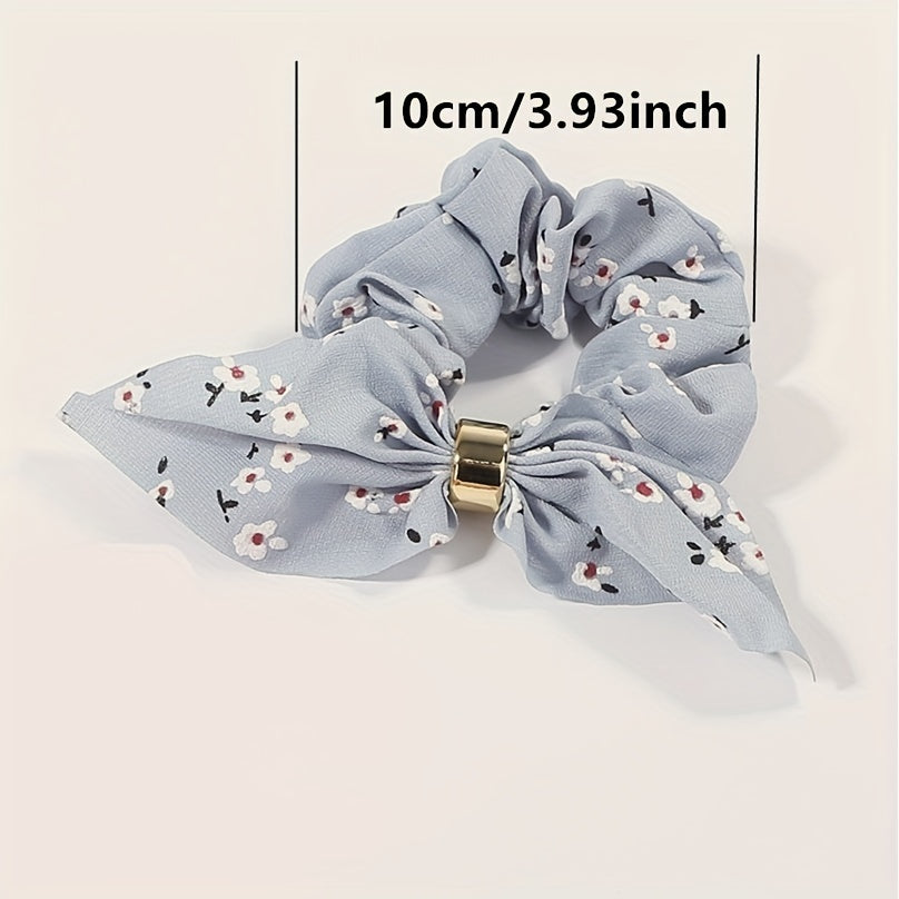 7pcs Flower Pattern Hair Tie Elastic Scrunchie Pastoral Style