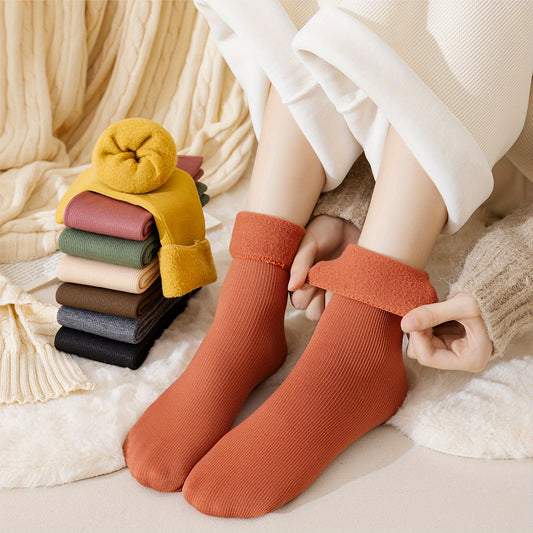 8 Pairs Women's Thermal Snow Socks, Winter Warm Stocking