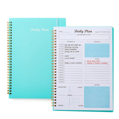 Undated Daily Planner Weekly Goals Notebook B5 Spiral Binding
