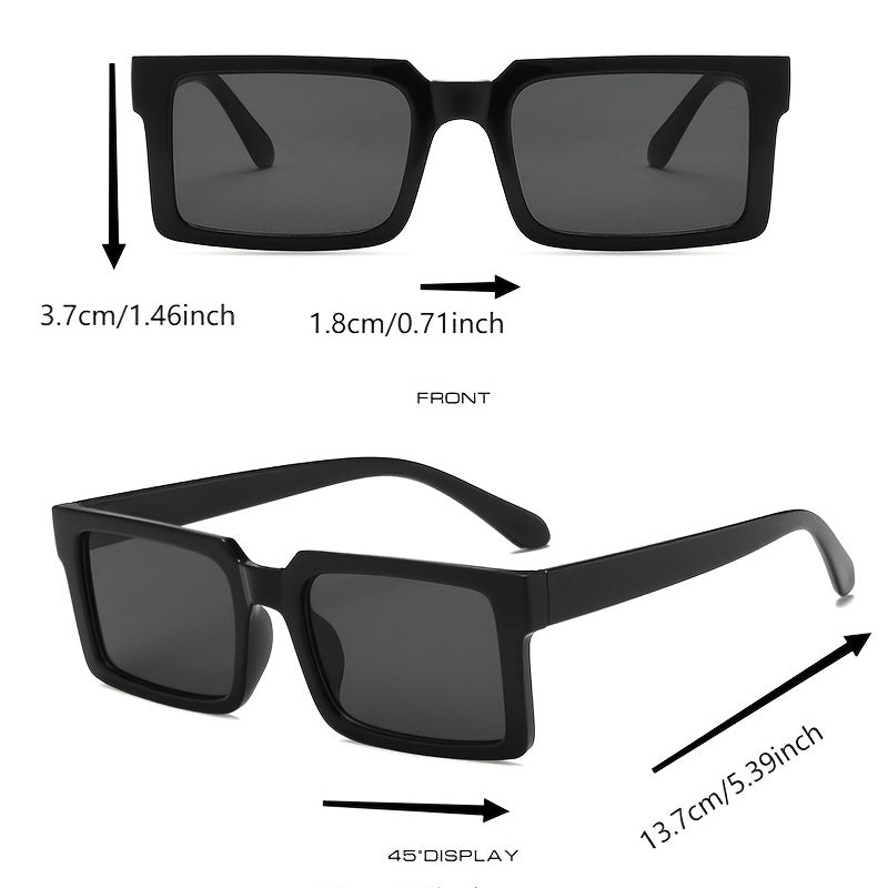 2 Pairs Small Square Frame Sunglasses Men's Street Photography Sunglasses