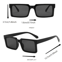 2 Pairs Small Square Frame Sunglasses Men's Street Photography Sunglasses
