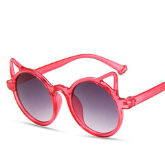 Cat Ear Sunglasses UV Protection Round Frame for Girls