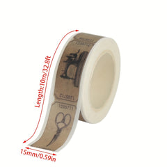 Retro Ruler Journal & Paper Glue Tearable Decorative Sticker