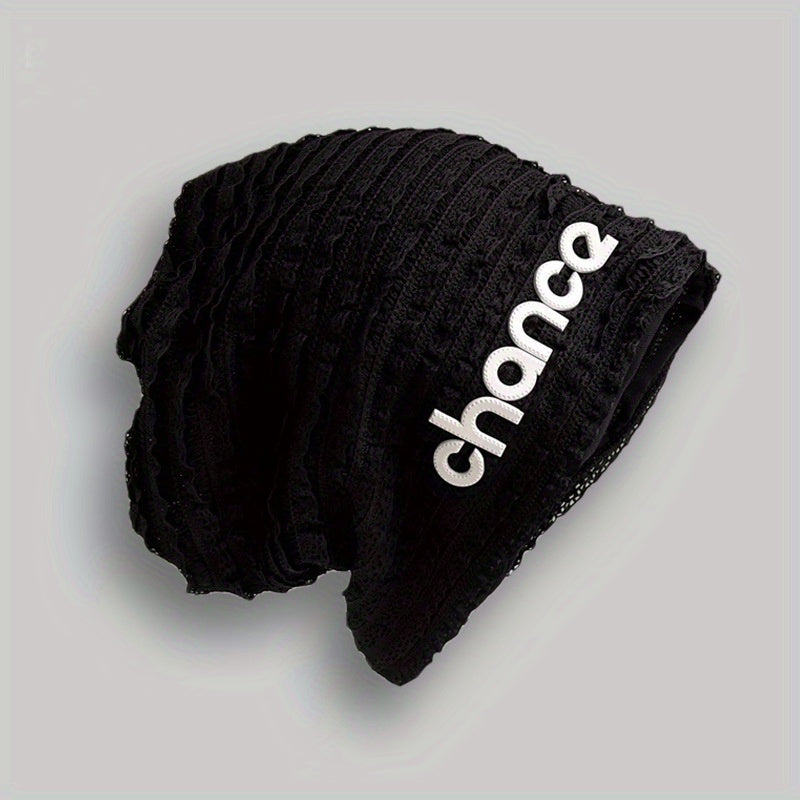Y2K Lace Beanie Ruffles Pleated Candy Couple Skull Cap